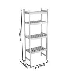 Aluminium Grundregal (Eloxiert) - 651 X 1685 Mm