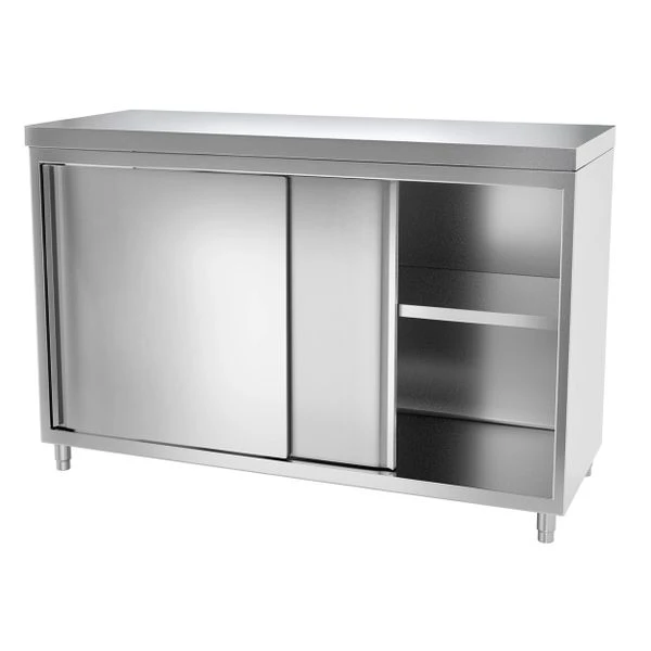 Edelstahl Arbeitsschrank PREMIUM - 1400x600mm - Mit Schiebetür Ohne Aufkantung 7 Edelstahl Arbeitsschrank PREMIUM - 1400x600mm - Mit Schiebetür Ohne Aufkantung – Bild 5