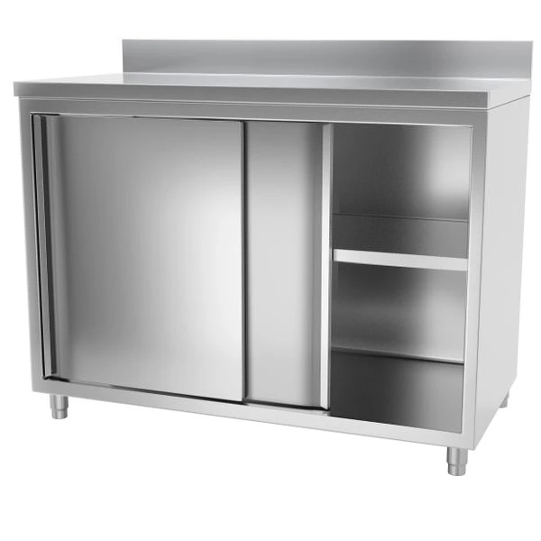 Edelstahl Arbeitsschrank PREMIUM - 1200x700mm - Mit Schiebetür & Aufkantung 7 Edelstahl Arbeitsschrank PREMIUM - 1200x700mm - Mit Schiebetür & Aufkantung – Bild 5