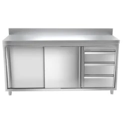 Edelstahl Arbeitsschrank PREMIUM - 1800x600mm - Mit 3 Schubladen Rechts & Aufkantung 11 Edelstahl Arbeitsschrank PREMIUM - 1800x600mm - Mit 3 Schubladen Rechts & Aufkantung -Ausgewählte Küchengeschäfte 636846188488807368 279c