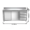 Edelstahl Arbeitsschrank PREMIUM - 1800x600mm - Mit 3 Schubladen Rechts & Aufkantung 1 Edelstahl Arbeitsschrank PREMIUM - 1800x600mm - Mit 3 Schubladen Rechts & Aufkantung -Ausgewählte Küchengeschäfte ASK186R3A masse2 91c1