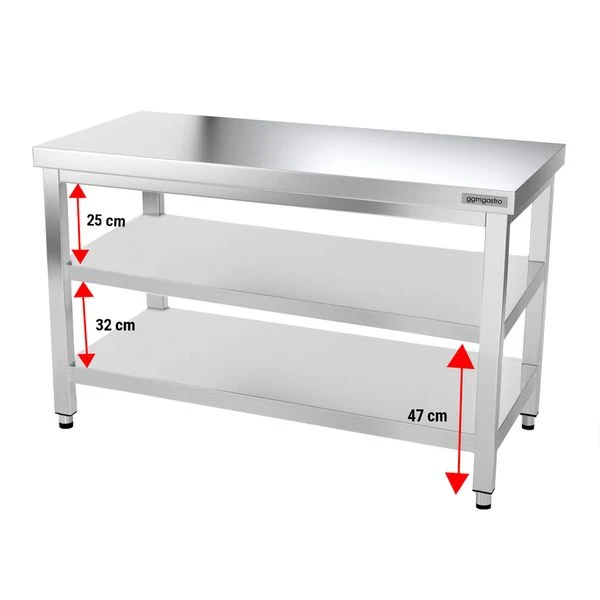 Edelstahl Arbeitstisch PREMIUM - 1200x600mm - Mit Grundboden Ohne Aufkantung 6 Edelstahl Arbeitstisch PREMIUM - 1200x600mm - Mit Grundboden Ohne Aufkantung – Bild 4