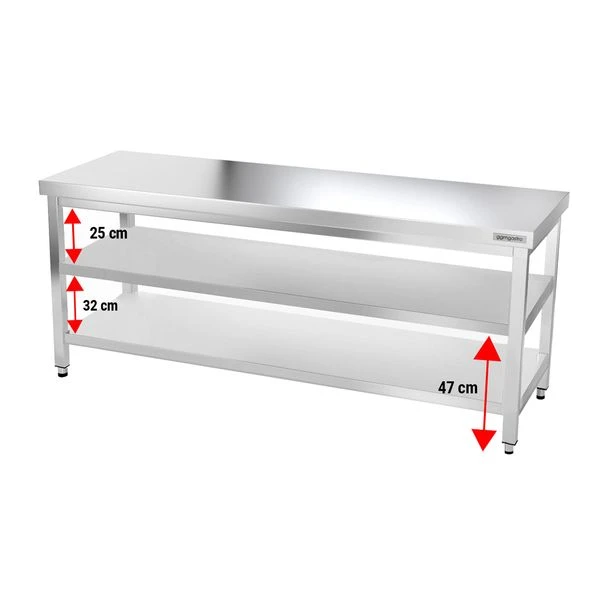Edelstahl Arbeitstisch PREMIUM - 2000x800mm - Mit Grundboden Ohne Aufkantung 6 Edelstahl Arbeitstisch PREMIUM - 2000x800mm - Mit Grundboden Ohne Aufkantung – Bild 4