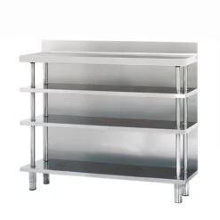 Edelstahl Bar-Arbeitstisch Mit 4 Ablagen 1500x300