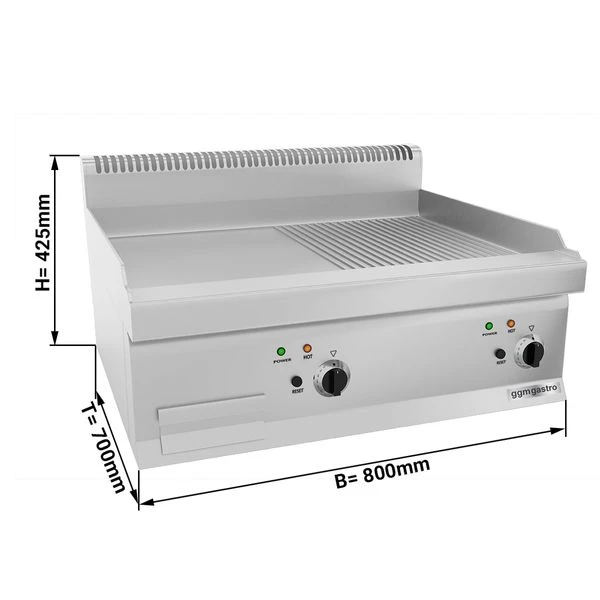 Elektro Bratplatte - 7,1 KW - Glatt & Gerillt 3 Elektro Bratplatte - 7,1 KW - Glatt & Gerillt