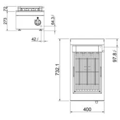 Elektrogrill - 4 KW -Ausgewählte Küchengeschäfte EGB473B drawing 6aab