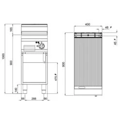 Elektro Bratplatte - 5,7 KW - Gerillt 15 Elektro Bratplatte - 5,7 KW - Gerillt -Ausgewählte Küchengeschäfte EGB499MG drawing 3a18
