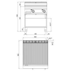 Elektro Bratplatte - 11,4 KW - Gerillt 13 Elektro Bratplatte - 11,4 KW - Gerillt -Ausgewählte Küchengeschäfte EGB899MG drawing af1e