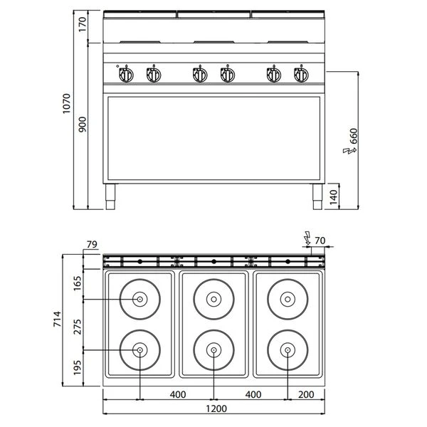 Elektroherd - 15,6 KW - 6 Platten Rund 5 Elektroherd - 15,6 KW - 6 Platten Rund – Bild 3