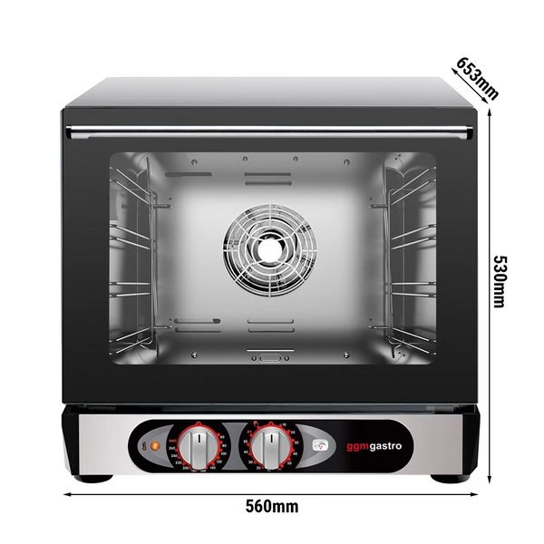 Heißluftofen KOMPAKT - Mit Dampffunktion - Manuell - Inkl. 4 Bleche 450x340mm 3 Heißluftofen KOMPAKT - Mit Dampffunktion - Manuell - Inkl. 4 Bleche 450x340mm