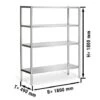Edelstahlregal PREMIUM - 1800x500mm - Mit 4 Ablagen (VERSTELLBAR) -Ausgewählte Küchengeschäfte ERP185N masse e92e