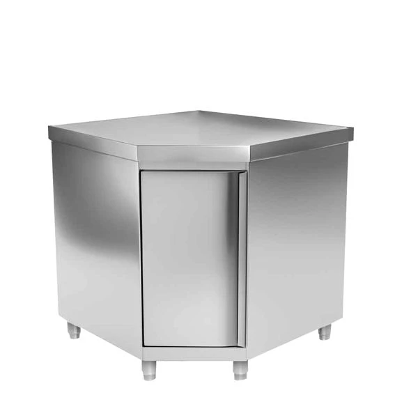 Edelstahl Eckarbeitsschrank PREMIUM Mit Flügeltür Ohne Aufkantung 1150x800mm 5 Edelstahl Eckarbeitsschrank PREMIUM Mit Flügeltür Ohne Aufkantung 1150x800mm – Bild 3