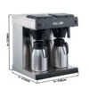 Filterkaffeemaschine - 2x 2 Liter Tank - 3,3kW - Mit 2 Warmhalteplatten - Inkl. 2 Isolierkannen á 1,6 Liter 2 Filterkaffeemaschine - 2x 2 Liter Tank - 3,3kW - Mit 2 Warmhalteplatten - Inkl. 2 Isolierkannen á 1,6 Liter -Ausgewählte Küchengeschäfte FKMV20D masse 46d8