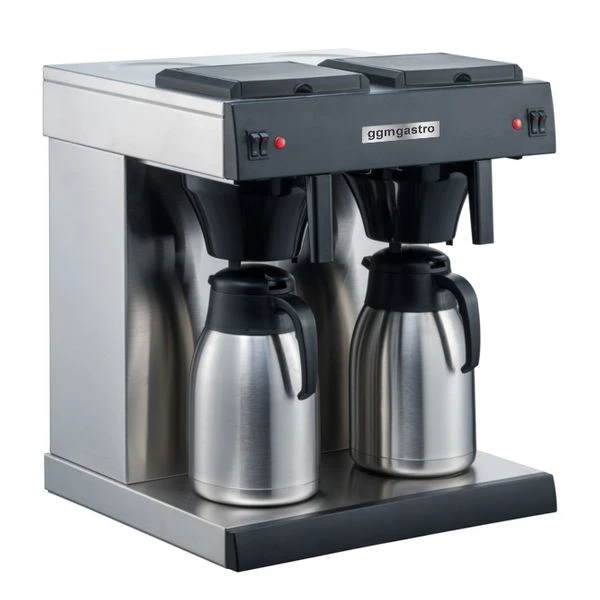 Filterkaffeemaschine - 2x 2 Liter Tank - 3,3kW - Mit 2 Warmhalteplatten - Inkl. 2 Isolierkannen á 1,6 Liter 4 Filterkaffeemaschine - 2x 2 Liter Tank - 3,3kW - Mit 2 Warmhalteplatten - Inkl. 2 Isolierkannen á 1,6 Liter – Bild 2