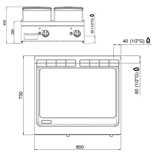 Gas Bratplatte - 13,8 KW - Glatt 5 Gas Bratplatte - 13,8 KW - Glatt – Bild 3