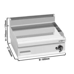 Gas Bratplatte - 8 KW - Glatt - Hardchrom