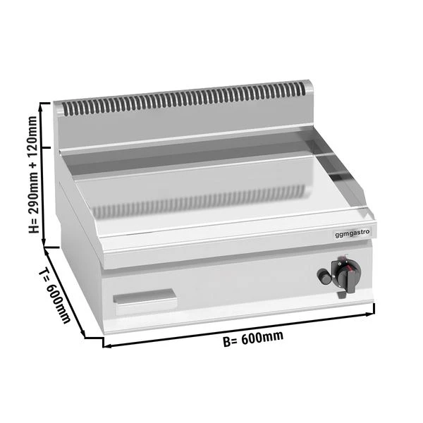 Gas Bratplatte - 8 KW - Glatt - Hardchrom 3 Gas Bratplatte - 8 KW - Glatt - Hardchrom