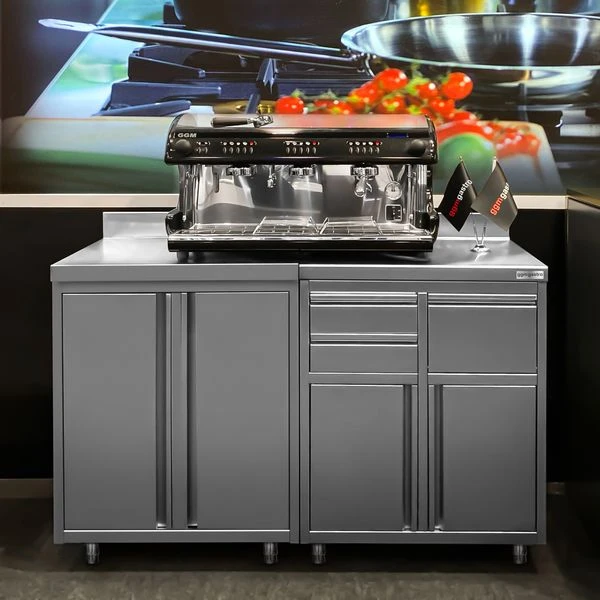 Kaffeebar-Arbeitsschrank - 800x600mm - 2 Flügeltüren & Aufkantung 7 Kaffeebar-Arbeitsschrank - 800x600mm - 2 Flügeltüren & Aufkantung – Bild 5