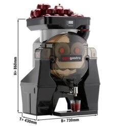 Elektrische Fruchtsaftpresse - Silber - Manuelle Zufuhr - Inkl. Regulierbarem Ablasshahn