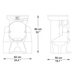 Elektrische Fruchtsaftpresse - Silber - Manuelle Zufuhr - Inkl. Regulierbarem Ablasshahn -Ausgewählte Küchengeschäfte OBZ Big drawing e2a6 2