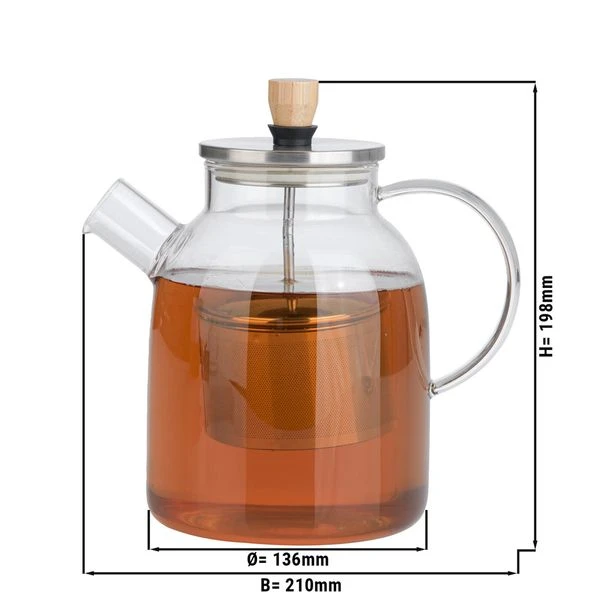 BEEM Teekanne Aus Glas - Mit Siebeinsatz - 1 Liter 3 BEEM Teekanne Aus Glas - Mit Siebeinsatz - 1 Liter