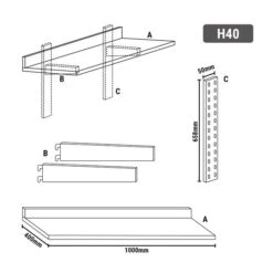 Wandborde PREMIUM - 1000x400mm - Mit 1 Etage 23 Wandborde PREMIUM - 1000x400mm - Mit 1 Etage -Ausgewählte Küchengeschäfte WBK104 konstruktion c899