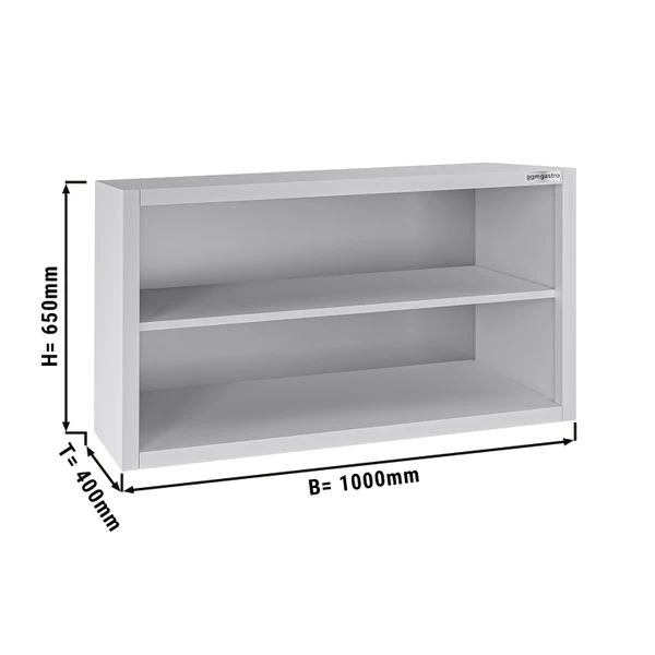 Edelstahl Wandhängeschrank ECO - 1000x400mm - Ohne Schiebetür - 650mm Hoch 3 Edelstahl Wandhängeschrank ECO - 1000x400mm - Ohne Schiebetür - 650mm Hoch
