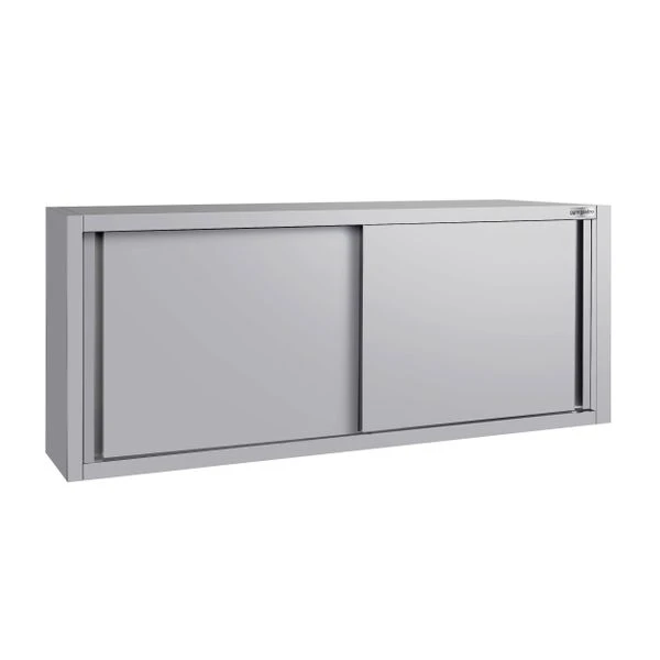 Edelstahl Wandhängeschrank ECO - 1800x400mm - Mit Schiebetür - 650mm Hoch 4 Edelstahl Wandhängeschrank ECO - 1800x400mm - Mit Schiebetür - 650mm Hoch – Bild 2