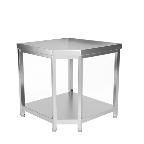 Edelstahl Eckarbeitstisch PREMIUM Mit Grundboden Ohne Aufkantung 1000x600mm 4 Edelstahl Eckarbeitstisch PREMIUM Mit Grundboden Ohne Aufkantung 1000x600mm – Bild 2