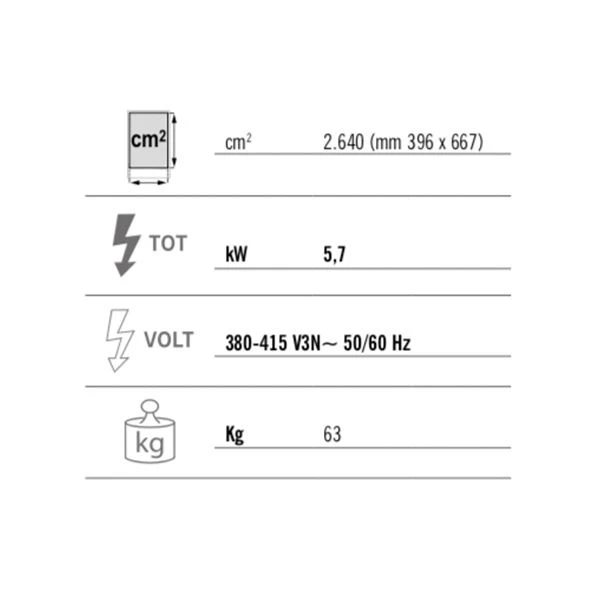 Elektro Bratplatte - 5,7 KW - Gerillt 6 Elektro Bratplatte - 5,7 KW - Gerillt – Bild 4