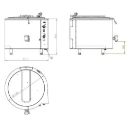 Elektro Kochkessel - 300 Liter - 27 KW - Indirekte Beheizung -Ausgewählte Küchengeschäfte otei 300 2711