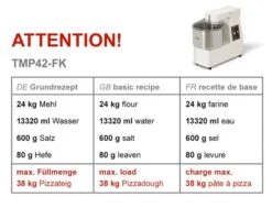 Teigknetmaschine - 42 Liter / 38 Kg - 2 Geschwindigkeiten - Mit Festem Kessel 15 Teigknetmaschine - 42 Liter / 38 Kg - 2 Geschwindigkeiten - Mit Festem Kessel -Ausgewählte Küchengeschäfte tmp42 fk 981b